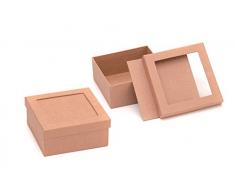 Glorex 6Â 2027Â 012Â Passepartout di scatole di Cartone, Cartone, Naturale, 11Â x 11.5Â x 5Â cm