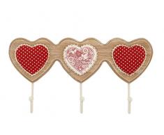 H&H Cuore Rosso Appendino, Legno, 15x5x21 cm