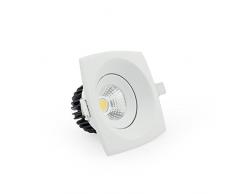 Faretto da Incasso Quadrato 8W, Cob Luce Bianco Freddo 6500K