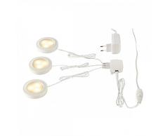 SLV Utix LED lampada da soffitto a incasso, Set di 3, 3 x SMD, 2,2 W, 120 Grad, 3000 K, bianco 115951