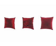 Galileo Casa 2410612 Cuscino Arredo, Velluto, Bordeaux, 45x55x1 cm