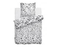 NHL Heckett Lane Biancheria da Letto Reversibile, 100% Cotone makò Satinato Milo 135 x 200 (80 x 80) Nero