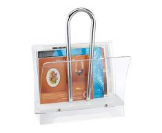 Relaxdays ZeitungsstÃ¤nder Portariviste con Manico, per giornali e riviste, Design Moderno, 46 x 36 cm, Acrilico Trasparente, 1 Pezzo