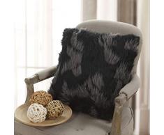 Duck River Bur - Cuscino decorativo in finta pelliccia, colore: grigio-nero (guscio), 20 x 20 cm