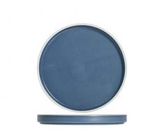 H&H Nagoya Set 4 Piatti Frutta, Stoneware, 20 cm, Blu Navy