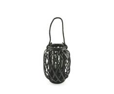 Villa dEste Home Tivoli Lanterna, Rattan, Nero, Taglia Unica