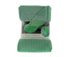 Gozze 40067-83-150200 Soggiorno e la Coperta Coccolata, Poliestere-Cotone, Green, 150x200x5 cm