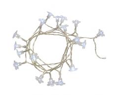 WeRChristmas - Luci Colorate per Decorazioni Natalizie, 20 LED dalla Luce Bianca a Forma di Fiocchi di Neve, Funzionamento a batterie
