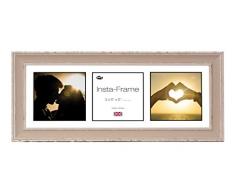 Inov Agosto 21 x 20,32 cm Instaframe Quadro per Instagram 3 / stampaggio Foto in Bianco a Scacchi con la stuoia e Bordo Bianco, Bronzo.
