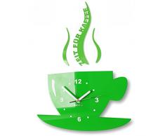 FLEXISTYLE Tasse - Orologio da Parete per caffÃ¨/Cucina, Stile Moderno, Colore: Verde