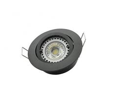 Lampenlux - Faretto LED da incasso Samila, rotondo, orientabile, 12 V, Acciaio, Nero, ohne Leuchtmittel