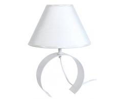 Tosel 60342 - Lampada da comodino Koli, in acciaio, 60 W E14 bianco