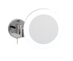 nie wieder bohren MR433 - Specchio cosmetico con luce led (foro di fissaggio, 29,5 x 31,7 x 17 cm), finitura cromo