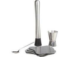 COSY & TRENDY 6587545 Set Cocktail 7 Pezzi (pestello, dosatore, cucchiaio e sottobicchiere