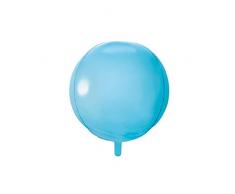 PartyDeco Palloncino Mylar Foil Tondo Azzurro Metallizzato Ã 45 cm