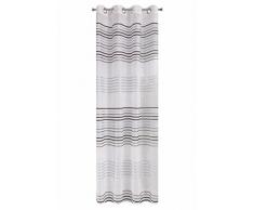 Eurofirany ZAS/Uma/SR + Czar Tenda Tenda con Occhielli Uma a Righe, Poliestere, Argento, 0,02Â x 140Â x 250Â cm