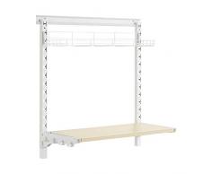 AmazonBasics - Sistema di 2 ripiani regolabili da parete, in reticolato metallico e con mensola a griglia