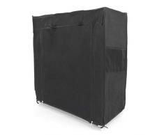 PrimeMatik Armadio Guardaroba E scarpiera in Tessuto Rimovibile 60Â x 30Â x 76Â cm Nero con Porta avvolgibile (dx071), 60Â X 30Â X 76Â