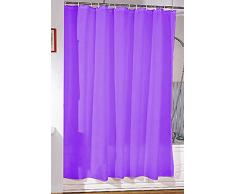 MSV 140908 - Tenda per Doccia, in Poliestere, 12 Occhielli Inclusi, 180 x 200 x 0,1 cm, Colore: Biola