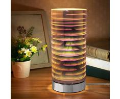 Long Life Lamp Company specchio cromato cilindro lampada da scrivania con effetto 3D a spirale in vetro