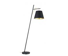 Trio Leuchten Andreus - Lampada a stelo in tessuto, colore: nero opaco/oro