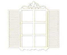 dayka Trade sagoma in cartone sottile e flessibile, finestra con persiana da 11Â X 11Â cm, Multicolore, Taglia Unica