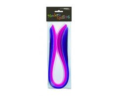 Marpa Jansen Strisce di Carta per Quilling, 10 mm x 48 cm, 100 Strisce, 130 g/m2, Fai da Te, Colori Assortiti