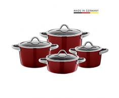 Silit 2109302865 Set di 4 pentole Silargan, Rosso Scuro