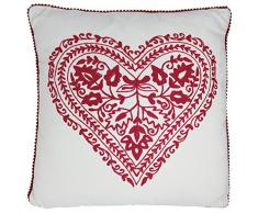 Pignut Vintage Velluto Cuscino a Forma di Cuore, in Cotone, 45Â x 45Â x 13Â cm