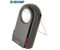 Velamp CHEMIN DE FER 2 Lampada Tascabile Extra Piatta, 3 LED, con Filtri Rosso e Verde, Pulsante Morse, Appendibile, Super Luminosa, da Campeggio Emergenza Caccia Trekking, Nero