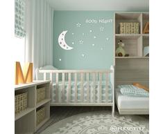 FLEXISTYLE - Specchio Decorativo con Decorazione Notturna, 3 mm, in Acrilico, per Soggiorno, Camera da Letto, corridoio, indistruttibile, Decorazione Fai da Te, Argento