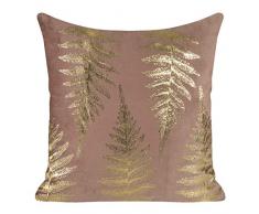 Design91 - Federa per Cuscino, Morbida e Decorativa, per Camera da Letto, Soggiorno, 2 Pezzi, Rosa Scuro + Oro, 45 x 45 cm