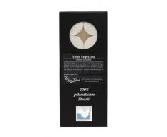 Kerzenfarm - Confezione da 10 portacandele in cera di palma non centrata, 1 portacandela in vetro trasparente (diametro 4,5 cm), pietra 19 x 8 x 2 cm