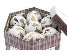 Item INT Scatola 14 Palline 70 mm laccate Natale, Multicolore, 25 x 25 cm