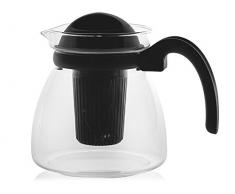 H&H 6819113 Set 6 Teiera Borosilicato Microonde con Filtro Lt1.25 Arredo Tavola