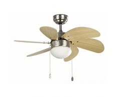 Faro Palao Ventilatore per Soffitto e Luce, Pino
