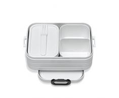 MEPAL Take a Break Midi – Nordic White – Porta Pranzo con Scomparti, Adatto Fino a Un Massimo di 4 panini – bento Box – Preparazione pasti, 900 milliliters, Plastica
