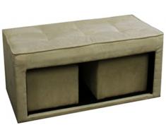 Ore International Cassapanca Plus 2-hidden seduta, Tessuto, Grigio, 16.5-inch