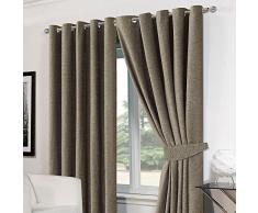 DreamsceneÂ âÂ Tenda oscurante ciniglia termicaÂ âÂ Tende con occhielli con fermatenda, colore: crema, 46Â x 54