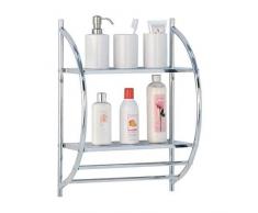M Home Scaffale per Parete 2Â Ripiani, Metallo, Grigio, 22Â x 39.5Â x 54.5Â cm