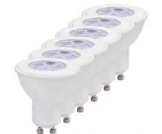 Müller-Licht 400056 a +, set di 6 plastica LED riflettore sostituisce 50 W, GU10, colore: bianco, 5 x 5 x 5,5 cm