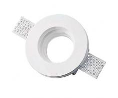 TrAdE Shop Traesio Porta FARETTO Fisso in Gesso AD Incasso per LAMPADE A LED Tondo A Scomparsa 8.5