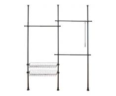 Wenko Sistema telescopico Herkules Duo Regolabile per Guardaroba, Acciaio, Nero, 164-215 x 165-300 x 38 cm