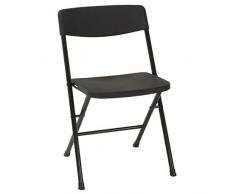 Cosco Resina 4-Pack Sedia Pieghevole con Schienale e Sagomate, Nero