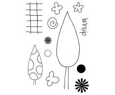 Polka Doodles Studio Sigillo Dreamy A7 Litio polimero Trasparente Albero di Natale, Un Insieme di 12