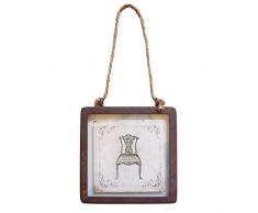 Better & Best Quadro per Parete, Motivo Sedia con Manico Corda, Metallo, ruggine, 11.5Â x 10.3Â x 1Â cm