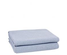 zoeppritz since 1828 Coperta Morbida di Lana â Coperta di Alta qualitÃ con Punto Uncinetto â soffice Coperta in Materiali Naturali â 160 x 200 cm, 505 Powder Blue, 160 x 200 cm