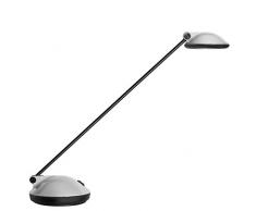 Unilux 400064434 Lampada Joker LED da Tavolo a LED 6.6 W, Interruttore sulla Base, Moderna, per Cameretta, Scrivanie, Ufficio, Casa, Colore Grigio Metallizzato