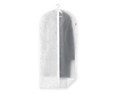 Rayen 2086.11 Biancheria in Armadio. Fodera di Vestito per gruccia con Lampo. Coprivestito Resistente alla Polvere, umidità e tarme, Bianco Stampato/Traslucido, 60 x 135 cm
