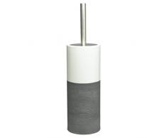 Sealskin Doppio Scopino e Portascopino da WC, Porcellana, Grigio, 10,1 x 10,1 x 38,3 cm